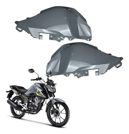 Par de Capas do Tanque Paramotos Honda Cg 160 Titan 2025 em diante Cinza Perolizado