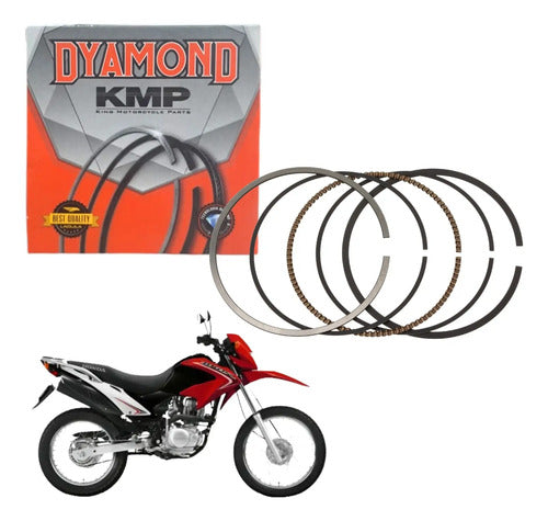 Jogo de Anéis do Pistão KMP Dyamond Honda Cg 125 Titan Fan 2000 a 2008 Bros 125 2003 a 2005 0,25