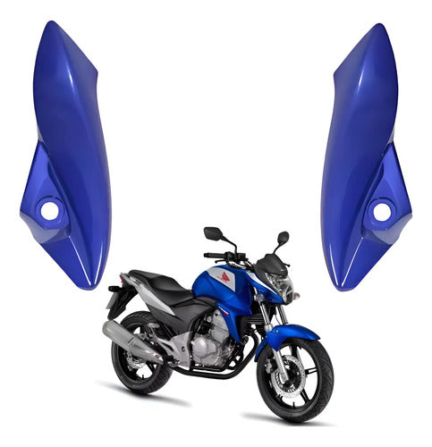 Bananinha Par de Carenagens Laterais do Farol Paramotos Honda Cb 300r 2013 a 2015 Azul Brilhante