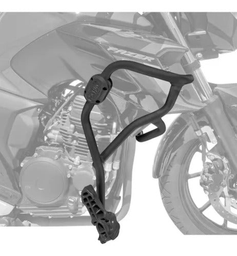 Protetor de Motor com Pedaleira Scam Yamaha Fazer Fz25 250 2018 em diante Preto Fosco
