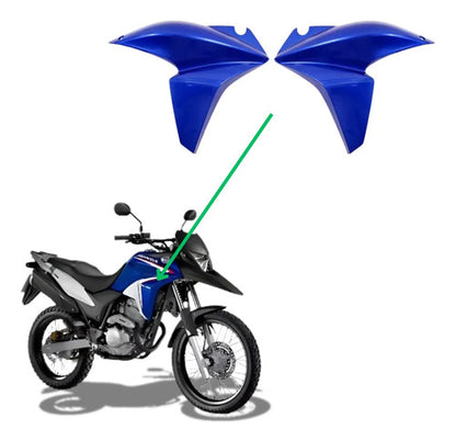 Par de Aletas Abas do Tanque Paramotos Honda Xre 300 2013 a 2015 Azul