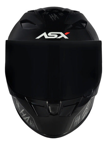 Capacete ASX City Fun Preto Branco Brilhante