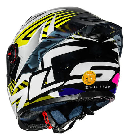 Capacete LS2 FF358 Pro Estellar com Spoiler Preto Amarelo Brilhante