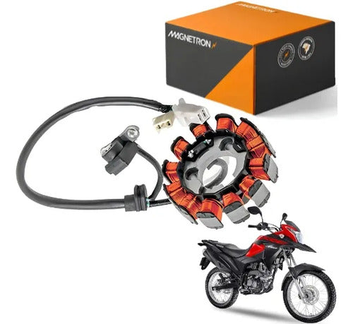 Magneto Estator com Bobina de Pulso Magnetron Honda Xre 190 2016 a 2023