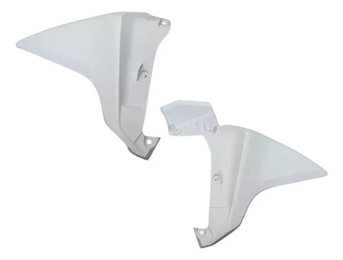 Par de Aletas Abas do Tanque Inferiores Paramotos Honda Xre 300 2013 a 2015 Branco Perolizado
