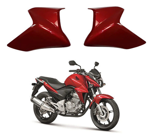 Par de Guias de Ar Abas do Tanque Paramotos Honda Cb 300r 2013 em diante Vermelho Perolizado