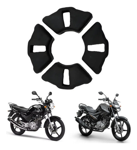 Jogo de Buchas do Coxim da Coroa Smartfox Yamaha Crypton 115 Factor 125 Fazer 150 4 Peças