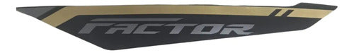 Adesivo da Tampa Lateral Esquerda Yamaha Factor 150 2024 Preto Dourado