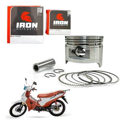 Kit Pistão com Anéis Iron Shineray Phoenix 50 2011 a 2025 0,50 mm