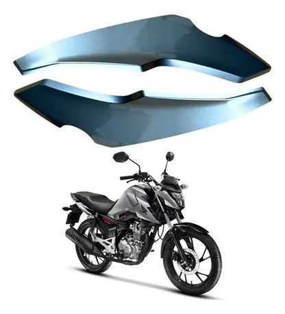 Par de Carenagens Laterais do Farol Paramotos Honda Cg 160 Titan Fan Start 2025 em diante Prata