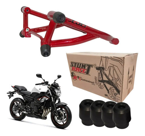 Protetor de Motor Stunt Race Cage Yamaha Xj6 2010 em diante Vermelho Metálico