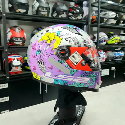 Capacete LS2 FF358 Dreamcatcher Rosa Prata Azul Brilhante