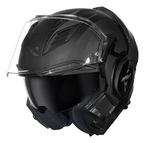 Capacete Escamoteável Norisk Avenger Solid com Óculos Solar Interno Preto Fosco Tamanho 58/M