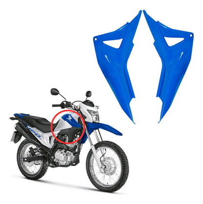 Par de Guias de Ar Abas do Tanque Paramotos Honda Bros 160 2015 a 2021 Azul