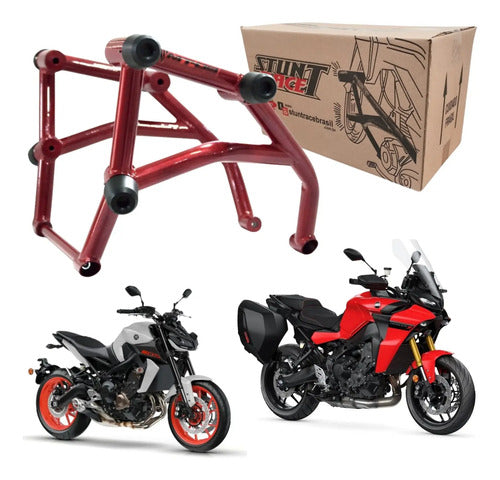 Protetor de Motor Stunt Race Cage Yamaha Tracer 900 2017 em diante Mt-09 2014 em diante Vermelho