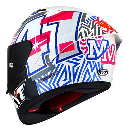 Capacete KYT NZ-Race Espargaro 2022 com Spoiler Branco Brilhante