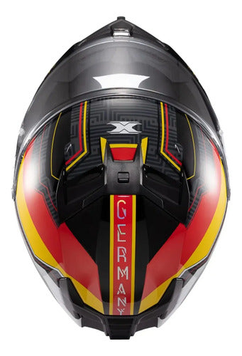 Capacete Texx Kaiman Flag Alemanha com Óculos Solar Interno Preto Brilhante Tamanho 58