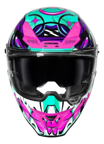 Capacete Norisk Rock Butterfly com Óculos Solar Interno Rosa Brilhante