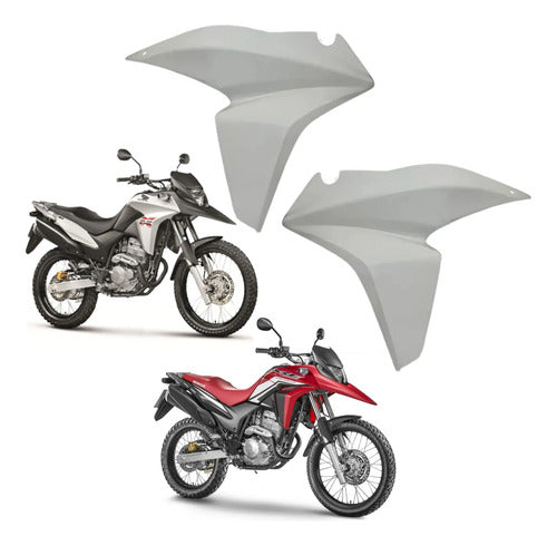 Par de Aletas Abas do Tanque Paramotos Honda Xre 300 2013 a 2015 Branco Sem Pintura