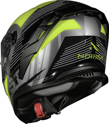 Capacete Norisk Strada II ST com Óculos Solar Interno Titânio Preto Amarelo Fosco