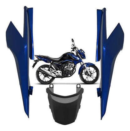 Kit Rabeta Lateral Completa Paramotos Honda Cg 160 Titan 2016 a 2024 Azul