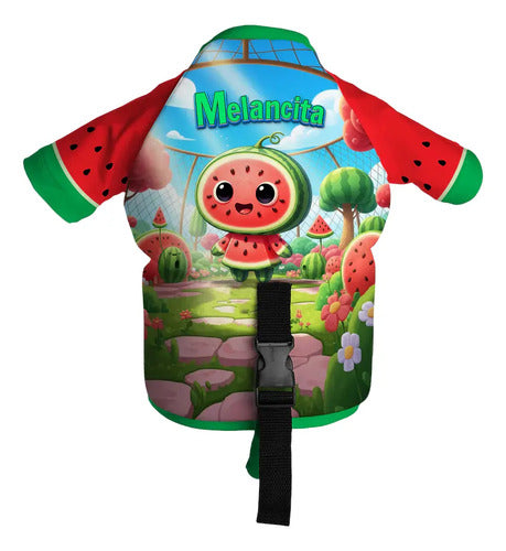 Colete Salva Vidas Infantil Camisa Praia Flutuadora Prolife Melancita
