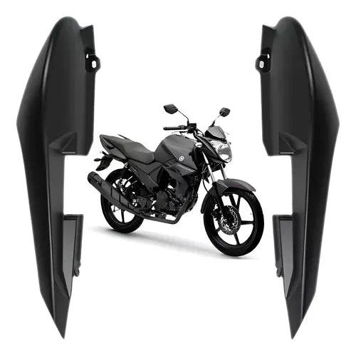 Par de Rabetas Laterais Paramotos Yamaha Fazer 150 2022 a 2024 Preto Fosco