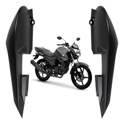 Par de Rabetas Laterais Paramotos Yamaha Fazer 150 2022 a 2024 Preto Fosco