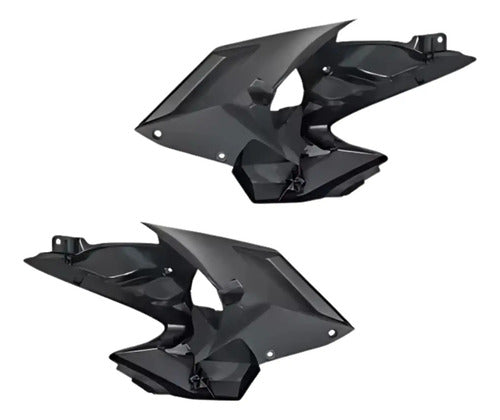 Par de Acabamentos Internos da Aba do Tanque Paramotos Honda Cg 160 Fan 2022 a 2024 Preto