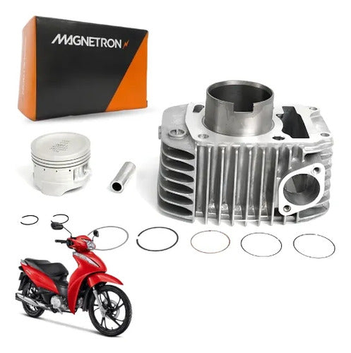 Kit Cilindro Pistão e Anéis Magnetron Honda Biz 125 2009 a 2023
