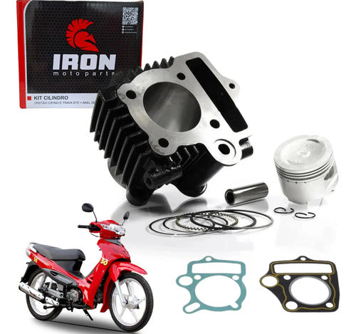 Kit Cilindro Pistão Anéis e Juntas Iron Shineray Phoenix Jet 50 Xy 50q 70 cc STD