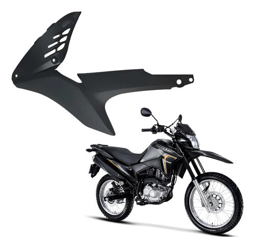 Acabamento Interno da Aba do Tanque Esquerdo Paramotos Honda Bros 160 2015 a 2021 Preto