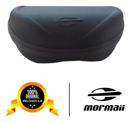 Óculos De Sol Mormaii Joaca 2 00445a1412 Armação Preto Fosco E Lentes Em Azul Espelhado Curvado