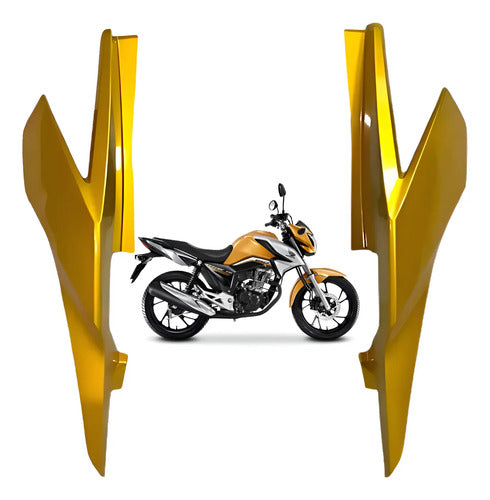 Par de Rabetas Laterais Paramotos Honda Cg 160 Titan 2022 Amarelo Perolizado