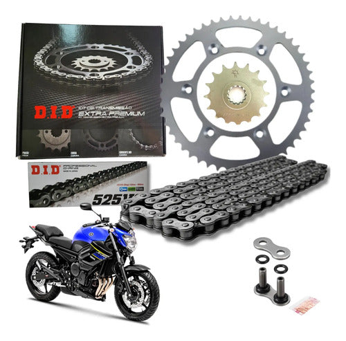 Kit Relação DID Premium com Retentor Yamaha Xj6 2010 em diante 520VA 118L 46/16T