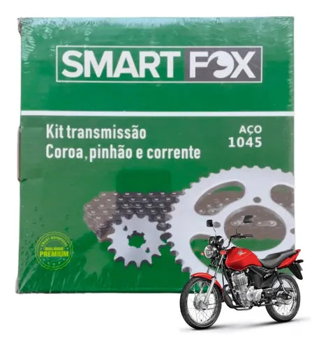 Kit Relação Smartfox sem Retentor Honda Cg 125 Fan 2009 a 2013 428H 116L 43/14T