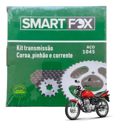 Kit Relação Smartfox sem Retentor Honda Cg 125 Fan 2009 a 2013 428H 116L 43/14T