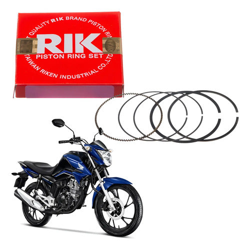 Jogo de Anéis do Pistão RIK Honda Cg Bros 160 Titan Fan Start Cargo 2016 a 2025 0,25