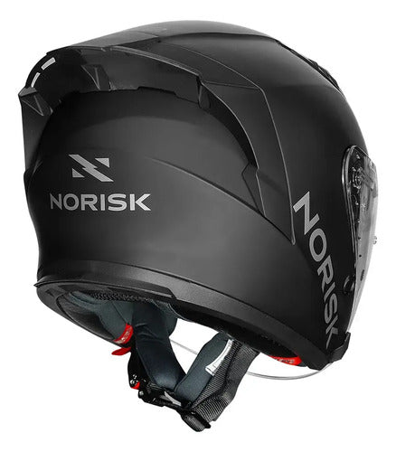 Capacete Aberto Norisk Downtown II Solid com Óculos Solar Interno Preto Fosco