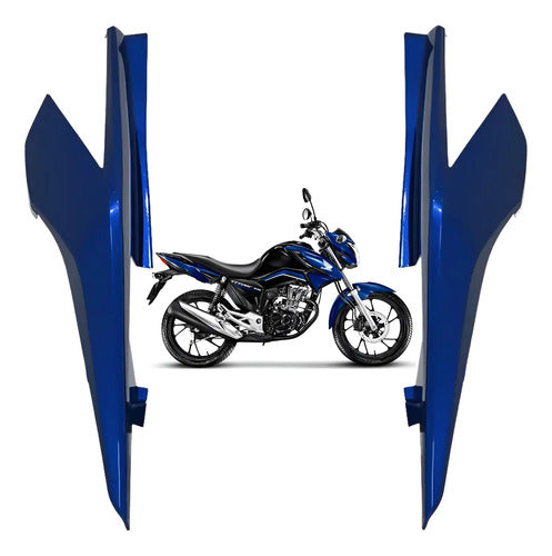 Par de Rabetas Laterais Paramotos Honda Cg 160 Titan 2022 a 2024 Azul Twister