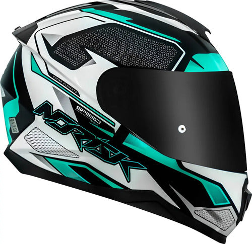 Capacete Norisk Razor Speedmax Preto Verde Branco Brilhante Tamanho 56/S