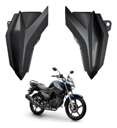 Par de Tampas Laterais Paramotos Yamaha Factor 125 150 2017 a 2024 Preto