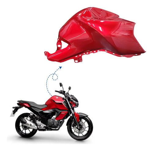 Capa do Tanque Direita Yamaha Fazer Fz15 150 2023 em diante Vermelho