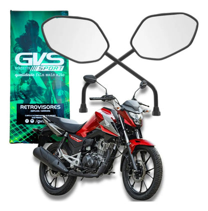 Par de Retrovisores GVS Honda Cg 125 150 160 Titan Fan Start