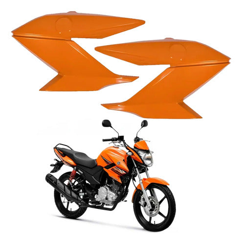 Par de Guias de Ar Abas do Tanque Paramotos Yamaha Fazer 150 2014 a 2015 Laranja Metálico