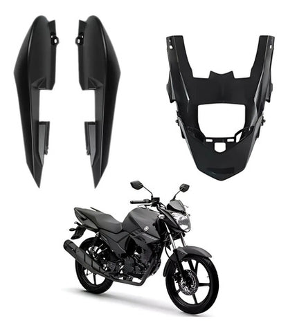 Rabeta Lateral Completa Paramotos Yamaha Fazer 150 2022 a 2025 Preto Fosco
