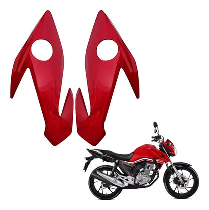 Par de Carenagens Laterais do Farol Paramotos Honda Cg 160 Titan 2016 a 2021 Vermelho Marrakesh