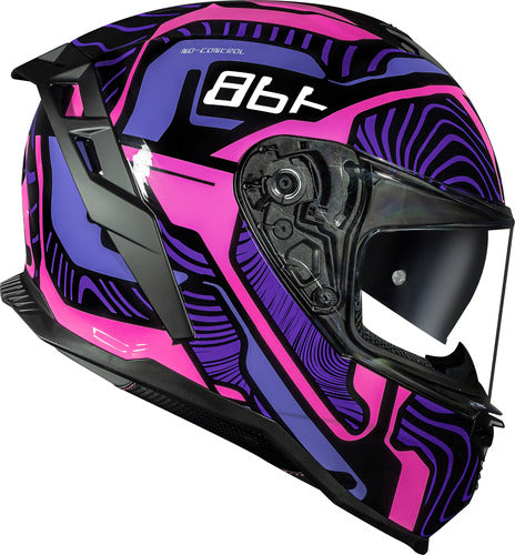 Capacete Norisk Strada II Fusion com Óculos Solar Interno Roxo Rosa Preto Brilhante