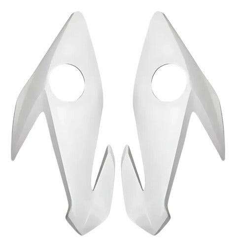 Par de Carenagens Laterais do Farol Paramotos Honda Cg 160 Titan 2022 a 2024 Branco Perolizado