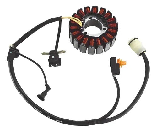 Magneto Estator com Bobina de Pulso Magnetron Honda Xre 300 2013 a 2018